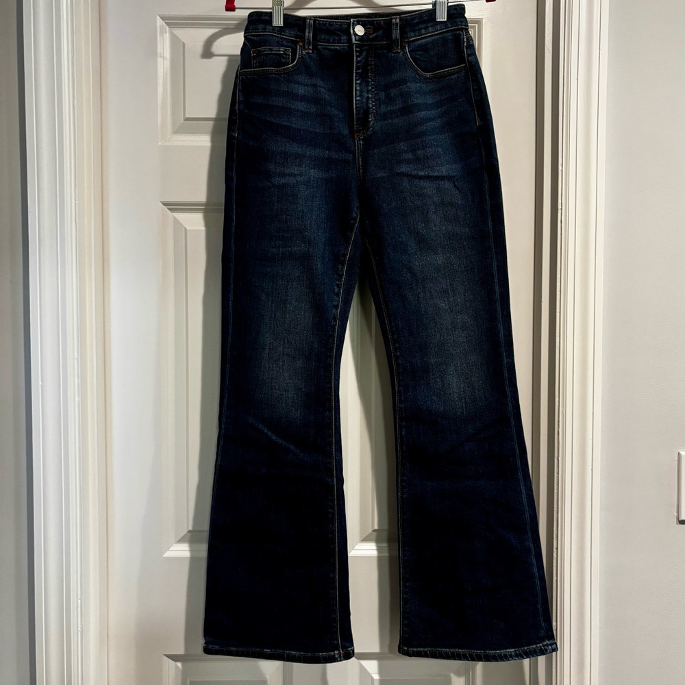 Ann Taylor Blue Flare High-Rise Jeans